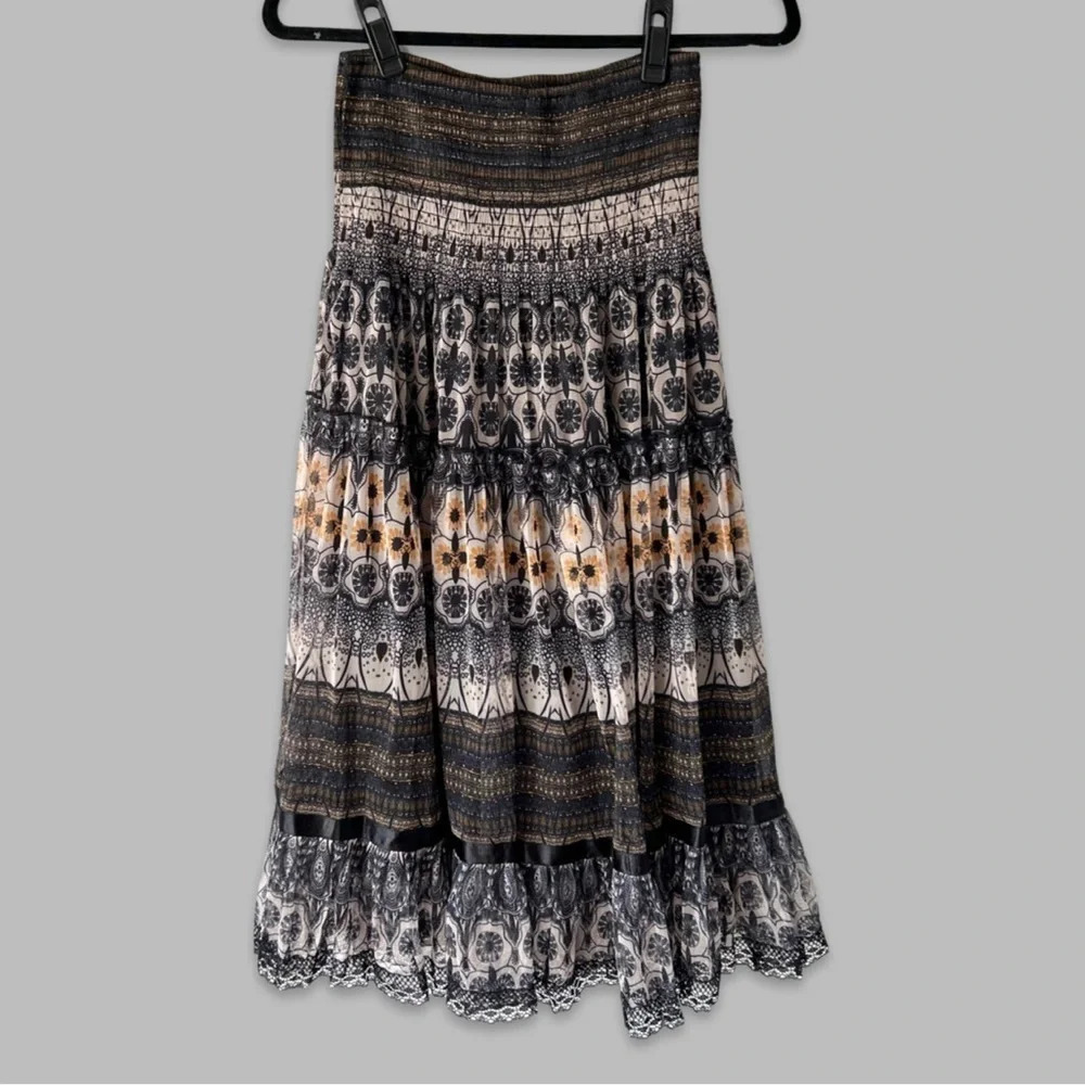 Lapis  Floral Print Strapless Convertible Dress